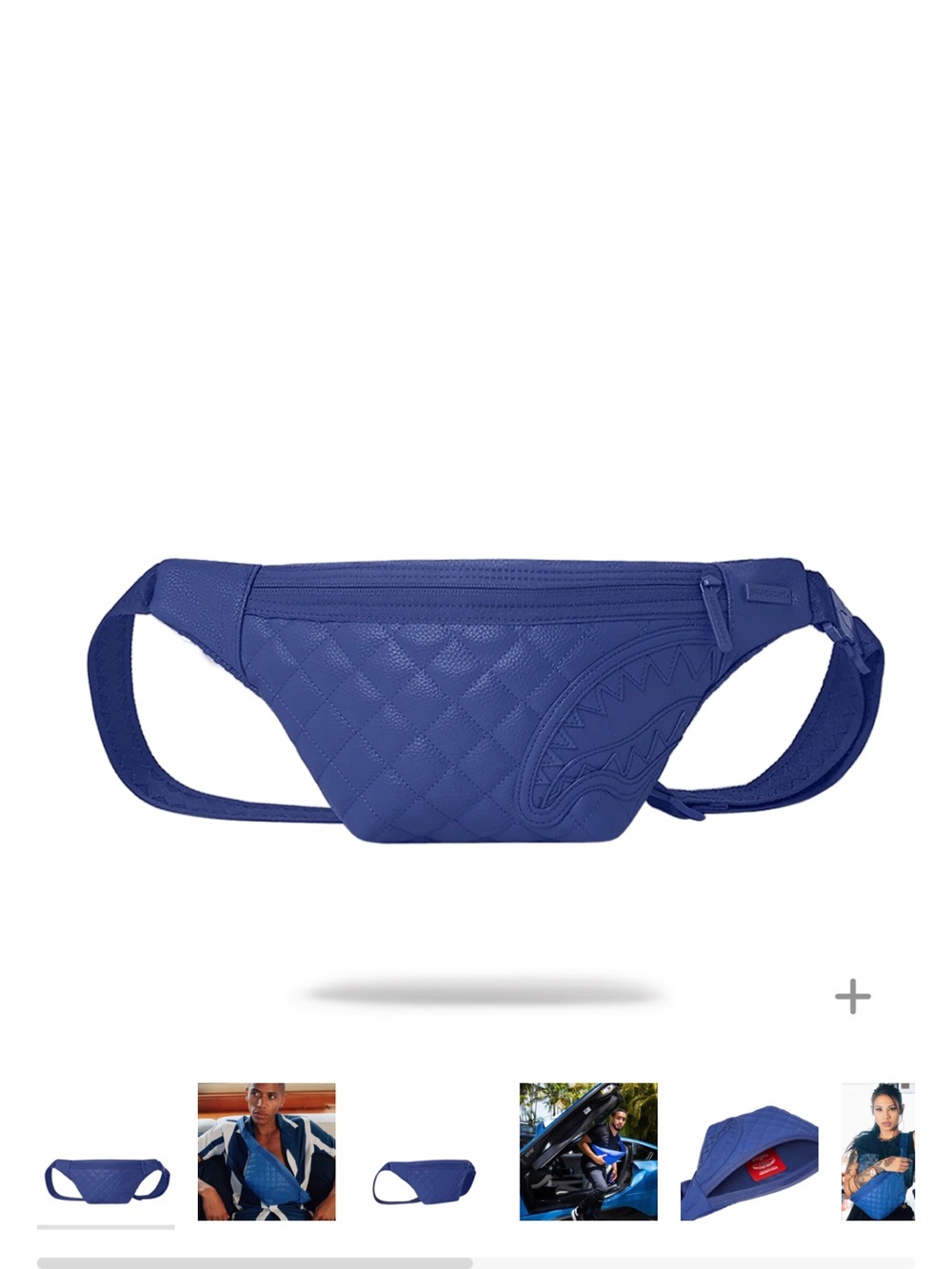Sprayground Royal Blue Quilted Shark Waist Bag (FIRM PRICE)